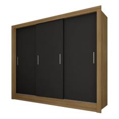 Guarda Roupa 3 Portas De Correr Casal Aurora Borea/pret - M. Arapongas