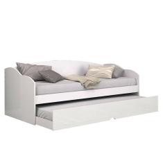 Sofá Cama Solteiro Funny Iii C/ Auxiliar Branco - Conquista