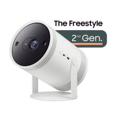 Samsung The Freestyle Projetor Smart Portátil, 30 a 100 polegadas, Plataforma Tizen, Som 360º, Gaming Hub, Bluetooth Branco