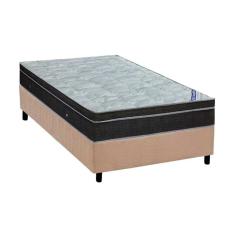 Cama Box Solteiro: Colchão Molas Bonnel Ortobom Nanolastic Light Selado + Base CRC Suede Clean(88x188)