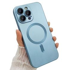 ankofave Capa magnética para iPhone 13 Pro Max para mulheres, design fosco luxuoso metálico macio com protetor de lente de câmera, compatível com capa Magsafe para iPhone 13 Pro Max 6,7 polegadas -