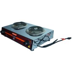 Fogão Elétrico Portátil de Mesa 2 Bocas 2500W Hot Turbo Inox Resistência Blindada Cotherm 2444 2445