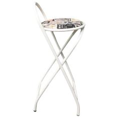 Banqueta Lara Alta Dobrável com 70 cm de Altura Estrutura Branco - Met