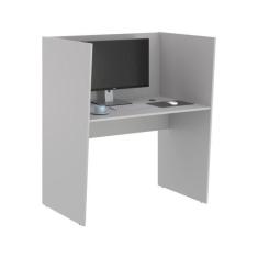 Escrivaninha de Escritório 1 Lugar Londres Cinza - Mais de Casa