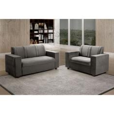 Conjunto de Sofá Maceió 2 e 3 Lugares Cinza
