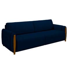Sofá Decorativo 3 Lugares 223cm Maceió Veludo Azul Marinho G45 - Gran Belo