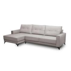 Sofá 4 Lugares Heros com Chaise Esquerdo Veludo Prata - Ferguile
