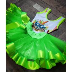 Conjunto Body E Saia Fantasia Infantil Festa De Halloween Carnaval Fol