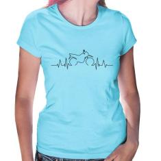 Baby Look Batimentos Cardíacos Moto Trail - Foca na Moda, Azul bebê, G