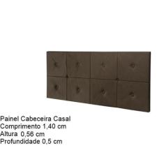 Painel Cama Box Botão Casal 1,40 Elegance Cor Marrom Comprar - Comprar