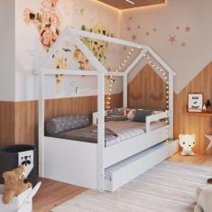 Cama Infantil Montessoriana com Cama Auxiliar 2 Colchões