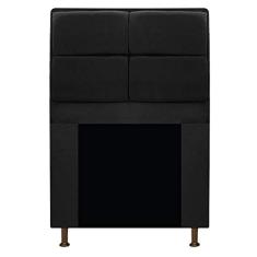 Cabeceira Munique 90 cm Solteiro Suede Preto AM Decor