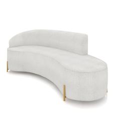 Sofá 4 Lugares Orgânico 220cm Pé Dourado Morgan Bouclê Cinza D03 - D`rossi