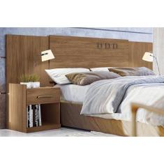 Cabeceira Cama Box Madeirado Casal Plus c/ Gavetas Jatobá - Santos Andirá