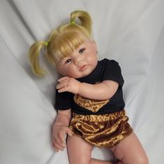 Bebê reborn menina silicone pode molhar com acessórios