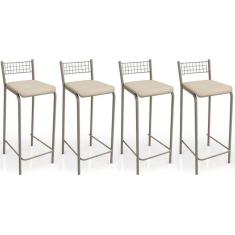 Banqueta Gênova B705 Kit 4 Un Niquel/nude 16 - Kappesberg