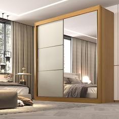 Guarda Roupa Casal 2 Portas 6 Gavetas 100% Mdf Coliseu Cinamomo/off White