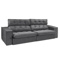 Sofá 4 Lugares Retrátil e Reclinável Safira Veludo 252cm Redenobre