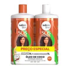 Kit Sos Cachos Coco Profundo Shampoo E Condicionador Litrão Salon Line