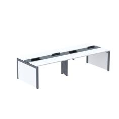 Mesa de Plataforma Dupla para 4 Pessoas Corporativa 150x140/4p Cinza/Grafito