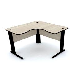 Mesa Em L P/ Escritório 120X120 Pandin Maxxi - Nogueira/Preto