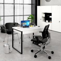 Mesa De Escritório Kuadra 2 Gv Branca 90 Cm
