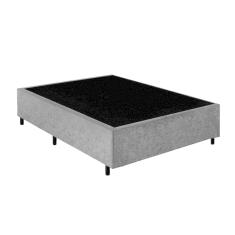 Base Box Viúva Santo Box Suede Cinza 40x128x188