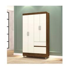 Guarda-roupa Solteiro Panama 4 Portas Imbuia/Champanhe