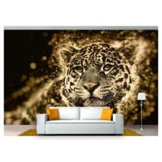 Papel De Parede Animais Onça Pintada Arte 3D Anm214 - Você Decora