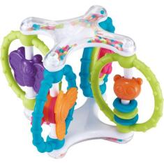 Brinquedo Educativo 3 em 1 Cubo Chocalho Bebê - Bola Chocalho e Morded