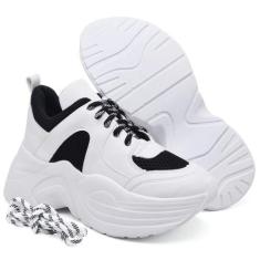 Tênis Feminino Tratorado Sneaker Chunky Classico Sola Alta (Th189-190-