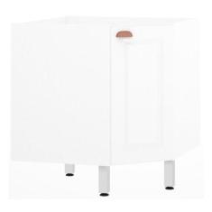 Balcão De Cozinha S/ Tampo Canto Diagonal 1 Porta Branco Po - LUCIANE 