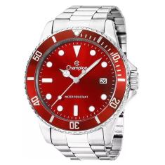 Relógio Champion Masculino Analógico Prata Vermelho CA31266V