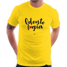 Camiseta Odontologia por amor - Foca na Moda, Amarelo, G