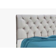 Cabeceira Casal Estofada Embaixatriz Bege - Simbal