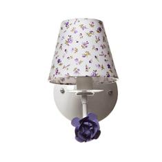 Potinho de Mel Arandela 1 Lâmpada Flor Quarto Bebê Infantil Menina Lilás