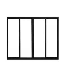 Janela De Alumínio De Correr 100X150Cm 4 Folhas Preto