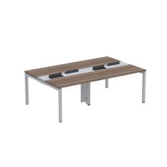 Mesa De Plataforma Dupla Para 4 Pessoas Corporativa 110x140-4p Walnut-cinza