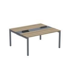 Mesa Plataforma Dupla Com Pé De Aço Para Coworking 160x140-2p Pdc16-14-2p Noce Naturalle-grafito
