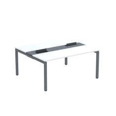 Mesa Plataforma Dupla Com Pé De Aço Para Coworking 160x140-2p Pdc16-14-2p Branco-grafito
