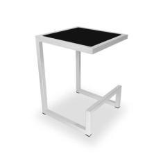 Banqueta Banco Baixo Rochester Cozinha Área Gourmet Branco e Preto - G