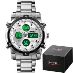 Relógio Masculino Skmei 1389 Á Prova D'água Digital Esporte Luxo, Bran