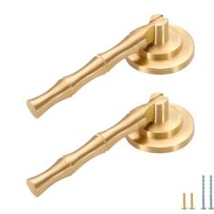 Evionlin Pacote com 2 puxadores de latão escovado sólido puxador puxador de lágrima design pendurado para armários gaveta porta móveis decorativos parafusos incluídos