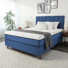 Conjunto Colchão Compact Magnético com Massageador Cama Box e e Cabece