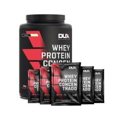 Whey Protein Concentrado Dux Nutrition 900g + 5 Sachês Vários Sabores-Unissex