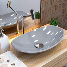 Cuba de Apoio Canoa L45 com Válvula de Metal Click Compace Cinza