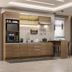 Cozinha Completa Madesa Glamy 315001 com Armário, Balcão e Bancada (se