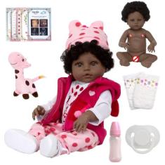 Boneca Reborn Recém Nascida Girafa Corpo de Vinil Siliconado - Cegonha