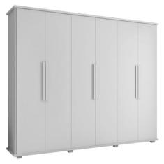 Guarda-Roupa Casal Branco 6 Portas 4 Gavetas Canadá - RV Móveis
