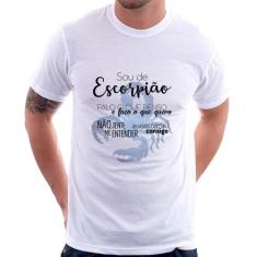Camiseta Sou de Escorpião - Foca na Moda, Branco, GGG